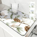 Axyaa Christmas Dish Drying Mat - Heat Resistant Non-slip Kitchen Counter Pad