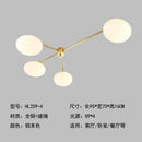 Axyaa Gold Glass LED Chandelier Bauhaus Brass Ceiling Lamp
