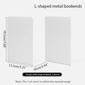 Axyaa White Metal Book Ends: Stylish Book Dividers for Shelves, Home Office