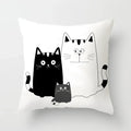 Axyaa Cat Sofa Pillow Cover - Cartoon Style Home Decor Pillowcase