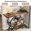 Axyaa Industrial 4-Tier Console Table, 39.4" Entryway Sofa Table with Thickened Top