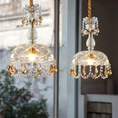 Axyaa Crystal Chandelier Pendant Light for Dining, Living, Bedroom & Entryway