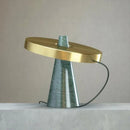 Axyaa Green Marble Metal Cover Table Lamp for Study Living Room Bedroom