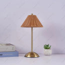 Axyaa Rattan Umbrella Lamp: Rechargeable LED Desk Light for Home, Hotel, and Dining Area