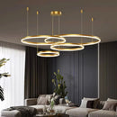 Axyaa Nordic Modern LED Ring Chandelier for Living Room, Study, Bedroom, and Dining Room