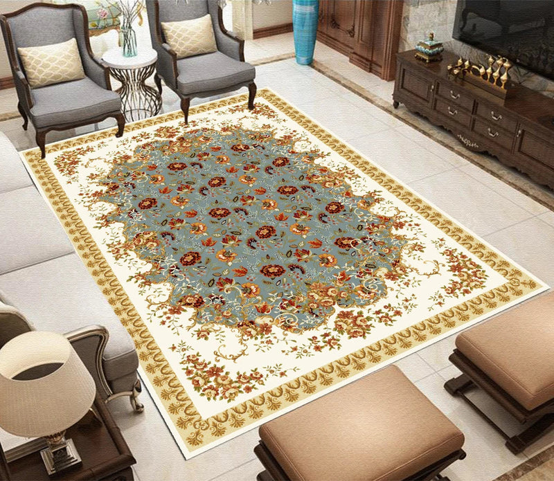 Axyaa Ethnic Pattern Print Carpet Bohemian Soft Floor Mat for Home Decor