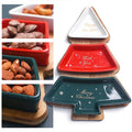 Axyaa Christmas Tree Fruit Platter & Candy Plate in Ceramic Box - Festive Gift