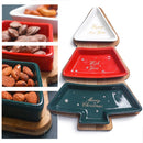 Axyaa Christmas Tree Fruit Platter & Candy Plate in Ceramic Box - Festive Gift