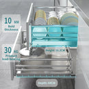 Stainless Steel Rack with Slide Rails for Kitchen Cabinet Organization by Axyaa