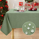 Axyaa Faux Linen Waterproof Tablecloth for Kitchen Dining.