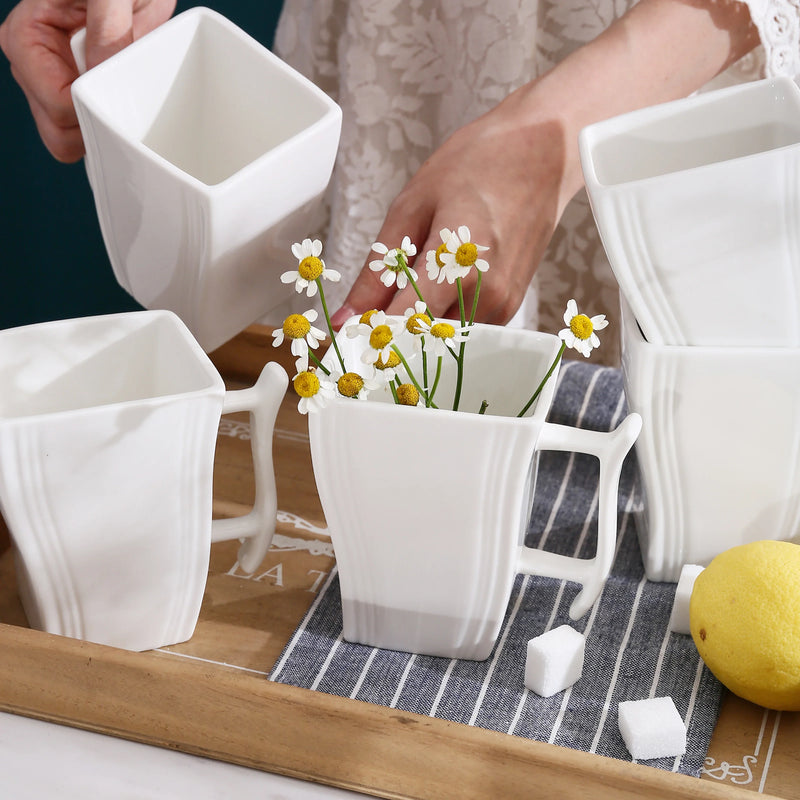 Axya Ceramic Flora Handgrip Mugs Set of 6 - BTS Surprise Offer