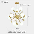 Axyaa Gold Glass Pendant Chandelier - Modern Hanging Light for Home Decor