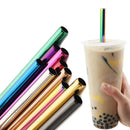 Axyaa Stainless Steel Sharp Metal Drinking Straw Set with Cleaner Brush