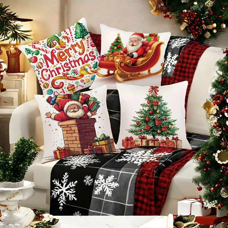 Axyaa Christmas Santa Claus Gift Pillowcase Set