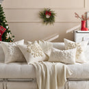 Axyaa Christmas Snowflake Circle Embroidered Pillowcase - Boho Decor Home Cushion Cover