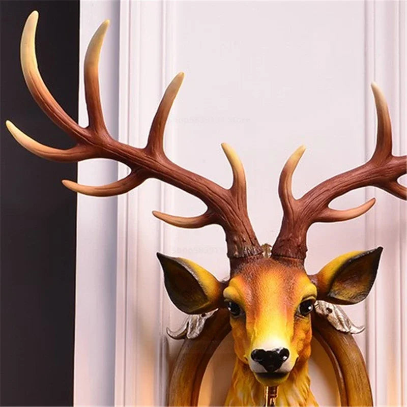 Luxury LED Deer Head Wall Sconce by Axya - Modern Living Room Bedroom Lamp