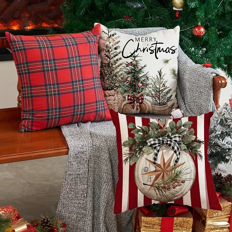 Merry Christmas Pillowcase by Axyaa for Home Living Room Sofa Decor