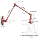 Axyaa Vintage Loft LED Wall Light Fixture Indoor Industrial Glass Lamp