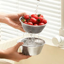 Axyaa Stainless Steel Drain Basket Set for Kitchen Straining and Washing