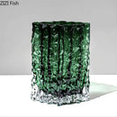 Axyaa Glacial Wrinkle Hydroponics Glass Vase for Modern Home Decor