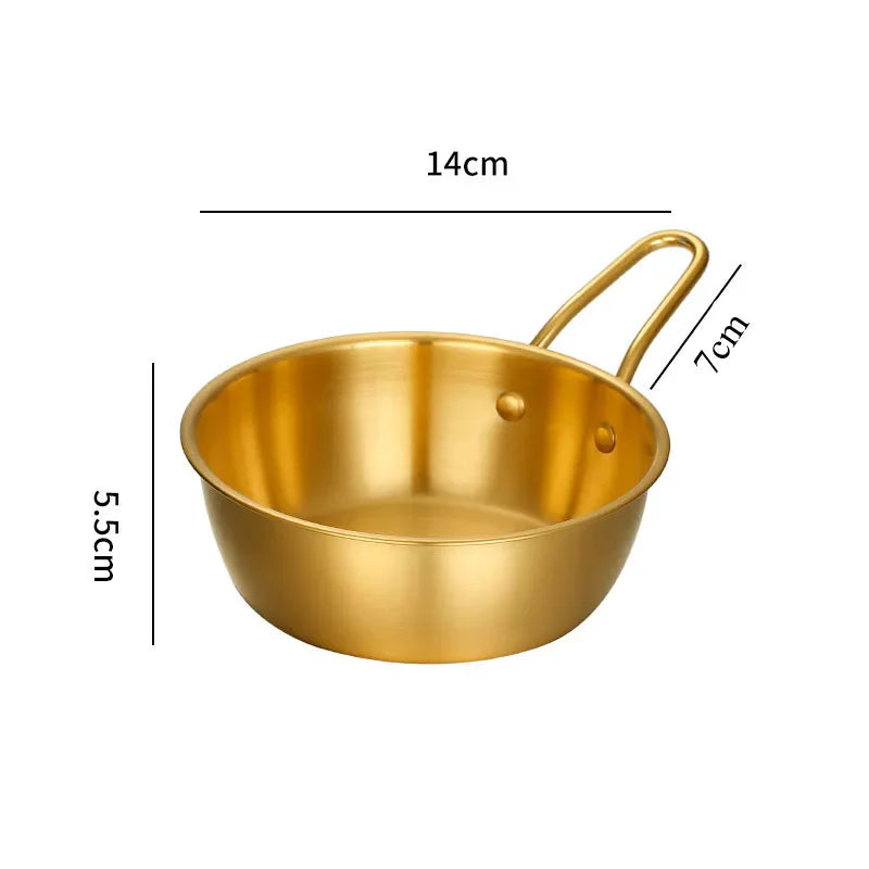 Axyaa Stainless Steel Golden Rice Wine Bowl Set - Seasoning Dishes Snack Cups