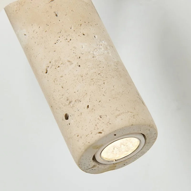 Axyaa LED Adjustable Angle Wall Light Fixture - Yellow Travertine, Pull Chain Switch