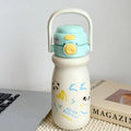 Axyaa Kids Stainless Steel Insulated Thermos Bottle with Double Drinking Straw