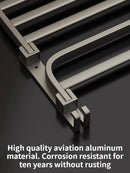 Axyaa Space Aluminum Towel Rack: Upgraded & Thickened, Wall-Mounted Bathroom Storage, Grey/Black 50-60CM