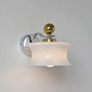 Axya Beige Glass Wall Lamp for Elegant Living Room Ambiance