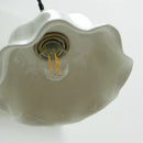 Axyaa Ceramic Flower LED Pendant Lights Gold Vintage Brass Hanging Lamp