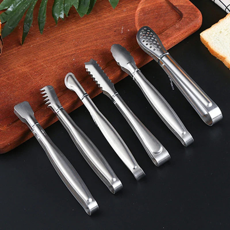 Axyaa Stainless Steel Smart Grill Tongs Gold/Silver Meat Clip for BBQ Cooking