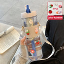 Axyaa 800ml Portable Water Bottle with Straw and Infuser for Bubble Tea