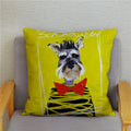 Axyaa Cute Schnauzer Print Pillowcase Cover