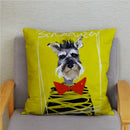 Axyaa Cute Schnauzer Print Pillowcase Cover