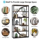 Axyaa Industrial 5-Tier Bookcase with 8 Open Shelves, 70.8" Tall Display Shelf