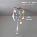 Axyaa Modern Brown Waistband Pendant Light with Artificial Marble Lampshade