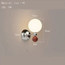 Axyaa Acrylic Ball LED Wall Light: Modern, Chrome Metal Sconce Lamp for Bedroom, Stairs