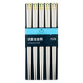 Axyaa White Metal Alloy Chopsticks Set - 5 Pairs Reusable Japanese Chinese Korean Tableware