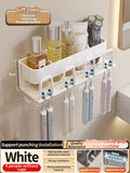 Axyaa 3-in-1 Bathroom Organizer: Toothbrush, Toothpaste, Electric Brush Holder Shelf Rack