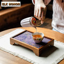 Axyaa Bamboo Flower Tea Tray Cake Rack Teaware Storage Board Tea Furniture