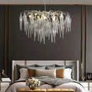 Axyaa Modern Crystal Chandelier LED Pendant Light Fixture for Living Room, Bedroom, Hotel Lobby