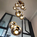 Axyaa Staircase Chandeliers LED Pendant Light Modern Home Decor Indoor Lighting