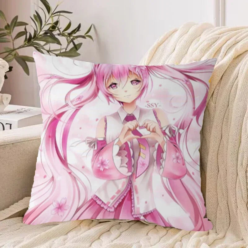 Axyaa 40*40 Hatsune Miku Pillow Cover Set for Stylish Bed Decor