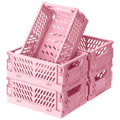 Axyaa Kawaii Collapsible Crate Stacking Storage Basket Organizer for Home Kitchen Bedroom
