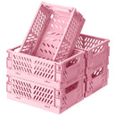 Axyaa Kawaii Collapsible Crate Stacking Storage Basket Organizer for Home Kitchen Bedroom