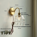 Axyaa Green Class Ball LED Wall Light Fixture with Copper Socket Switch