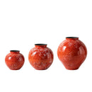 Axyaa Red Porcelain Flower Vase: Elegant Home Decor & Terrarium Accessory