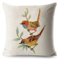 Axyaa Vintage Floral Bird Linen Cushion Cover - 45*45cm