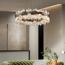 Axyaa Gold Black Crystal Chandelier Hanging Lamp for Elegant Indoor Lighting