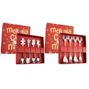 Axyaa Gold Christmas Cutlery Set - 4Pcs Stainless Steel Dinnerware with Gift Box